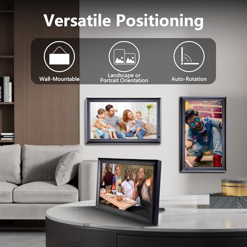 Frameo WiFi Digital Photo Frame 15.6 Inch, PINREK Electronic Picture Frame | Motion Sensor Auto-Wake, IPS HD Touch Screen, Auto-Rotate, Instantly Share Photos Videos from Anywhere, Wall Mountable