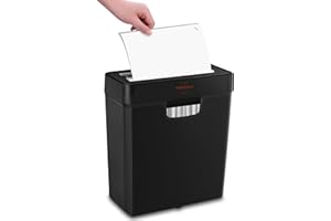 Paper Shredder for Home Use,VidaTeco 6-Sheet Strip Cut Shredder,Also Shred Card/Staple,Mini Small Document Shredder for Office with Patented Jam Proof Tech,Portable Shredder for Home,2.65-Gal Bin