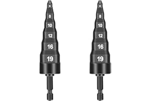 3DSKY 2Pcs Swaging HVAC Repair Tools, 6 in 1 Copper Tube Flaring Drill Kits, Air Conditioner Pipe Expander Tubing Set with 6mm 8mm 10mm 12mm 16mm 19mm Bits