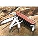 Swiss Army Style Pocket Knife 15-in-1 Wood Body by Vermont - Multi-tool Stainless Steel with Wood Body. Tactical, Survival, Hiking, Hunting, and Camping. Great Training Gifts for Boy Scouts.