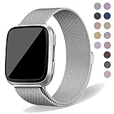 Oitom Compatiable Metal Bands Replacement for Fitbit Versa,Small 5.1"-6.7",Silver