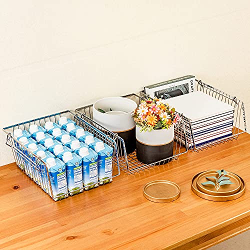 blitzlabs 14'' Stacking Large Storage Baskets Refrigerator Organizer