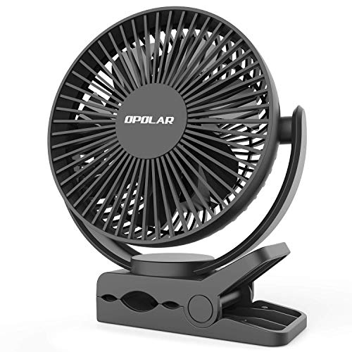 OPOLAR Clip Fan, 6700mAh Rechargeable Battery for Hurricane, USB or Battery Powered, Clip & Desk Electric Fan 2 in 1, Portable Small Handheld Fans, Quite for Office, Golf Cart, Car