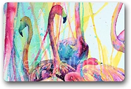 SANMOU Design Art Flamingo Home Fashions Non-Slip Coco Doormat 23.6"x15.7"