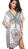 Oryer Womens V-Neck Cut Loose Bathing Suit Cover Ups Swim Cover-Up Dress