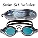 JNW Direct Premium Comfort Swim Goggles for Men, Women & Kids, Best Anti Fog + UV Protection, Waterproof and No Leak Adult Swimming Goggle Set, Includes BONUS Case and 3 Adjustable Nose Bridges
