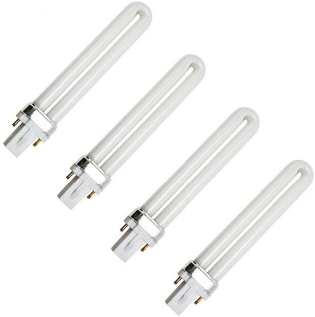 Warm Girl 4pcs 365nm U Shape UV Lamp Tube Replacement Suitable 9W 36W UV Gel Nail Polish Art Curing Light