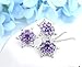 Women Girls Elsa Frozen Crystal Snowflake Necklace Purple Pendant for Gift