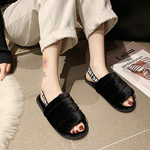 fuzzy slides with strap