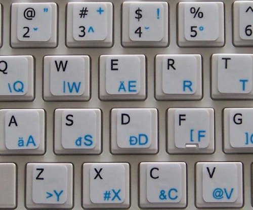 MAC ENGLISH HUNGARIAN KEYBOARD STICKERS ON WHITE BACKGROUND FOR DESKTOP, LAPTOP AND NOTEBOOK