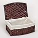 Household Essentials Hand-Woven Paper Rope Basket with Lid and Liner, Dark Brown Stain