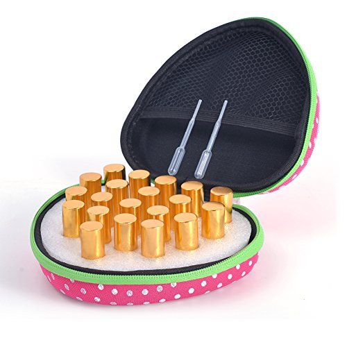 Essential Oil Roller Bottles - 3 Ml Glass Mini Amber Stainless Steel Roller Bottles ï¼ˆPack of 20ï¼‰ Including 1 Free Heart Bag By MUB