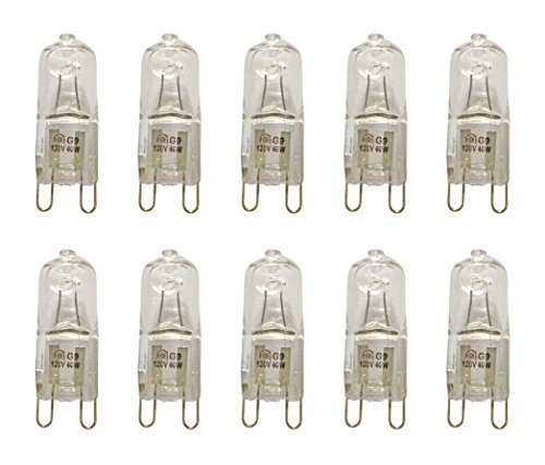 VSTAR 10pcs G9 Halogen Bulb, Clear,2700K,40-Watt 120-Volt Base G9 Halogen Bulb,10 Pack
