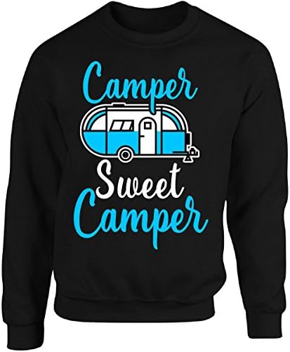 Eternally Gifted Camper Sweet Camper - Travel Trailer RV Lifestyle - Adult Sweatshirt L Black