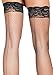 Leg Avenue Women's Fishnet Thigh High Stockings with Back Seam and Silicone Lace Top