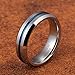 TUSEN JEWELRY 6MM Thin Blue Line Plated Groove Tungsten Carbide Ring wedding band