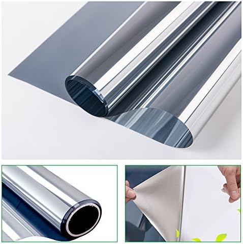 Xindinyi Reflective Window Film Mirror One Way Self-Adhesive Window Film for Office Room Decor (35.4''78.7")