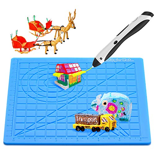 Magic MAT 3D Pen Mat, Silicone Design Mat with MAGIC CAT 3D Pen Stencils Book and 2 Silicone Finger Caps, Great 3D Pen Drawing Tools for 3D Pen - Thumbnail 5