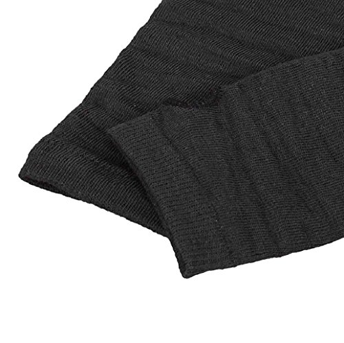Vovotrade Winter Wrist Arm Hand Warmer Knitted Long Fingerless Gloves (Black)