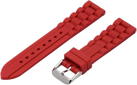 22 mm Premium silicona sólido rojo – fácilmente ...