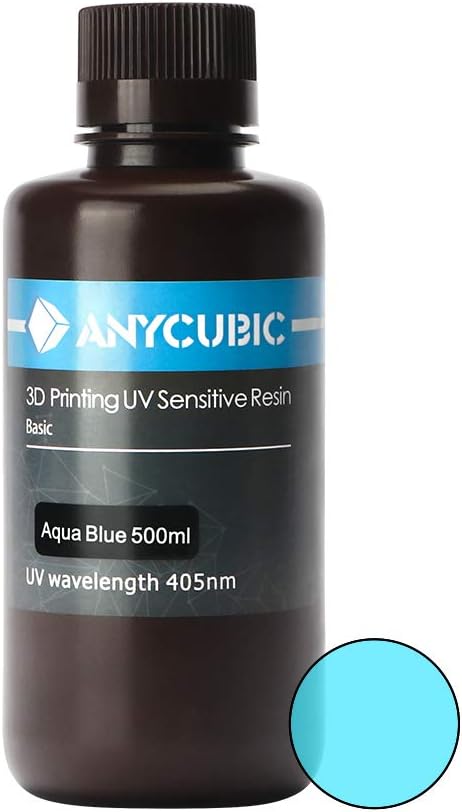 TRIGORILLA ANYCUBIC 3D Printer Rapid Resin 405nm for Photon UV Curing LCD DLP Printing 500ml, Aqua Blue