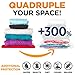 8 Travel Storage Bags for Clothes - No Vacuum or Pump Needed Space Saver - Roll-up Compression Bags Travel | 4 Large 4 Medium - Plus Luggage Tags