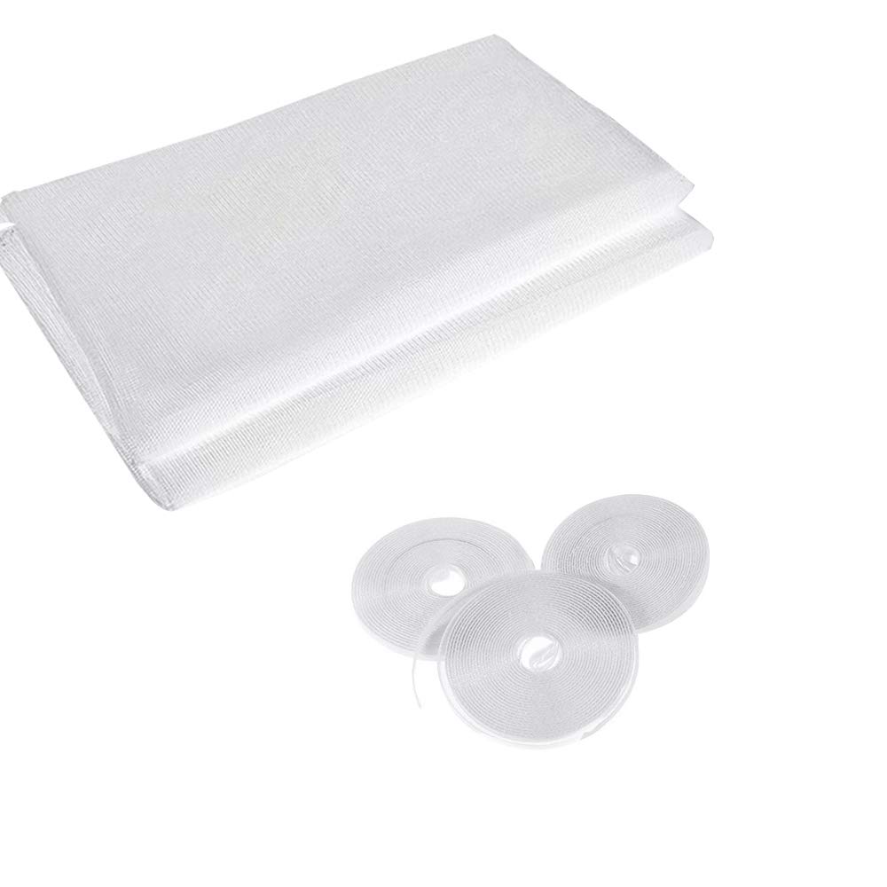 2 Pack Insect Screen Net for Windows with 3 Rolls Self-Adhesive Tapes, Fly Bug Insect Screen Mesh Mosquito Protector Kit, 2.0m x 1.5m, White