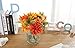 Miracliy 1 Bunch Artificial Flowers Orange Fake Silk Flower Bouquet Arrangements for Bridal Home Hotel Office Party Wedding Decor