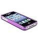 niceEshop(TM) TPU Rubber Skin Case Compatible with Apple iPhone 4, Clear Dark Purple S Shape