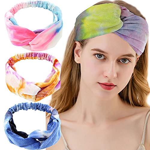Set of 6 Women\'s Yoga Sport Athletic Headband for Running Sports Travel Fitness Elastic Cross Wicking Workout Non Slip Lightweight Multi Velvet Headbands Headscarf fits All Men & Women (Gradient D)