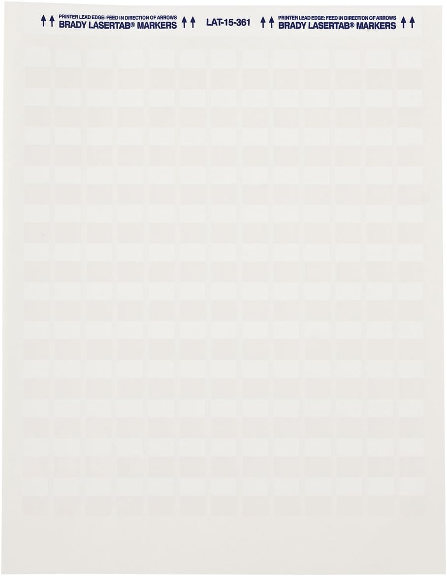 Brady LAT-27-361-1 1.875" Width x 3.167" Height, B-361B Self-Laminating Polyester, Matte Finish White/Translucent Laser Printable Label (Pack of 1,000)