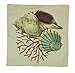 CJESLNA 4 Pack Ocean Theme Squre Cotton Linen Throw Pillow Cushion Cover Case Conch Shell 17