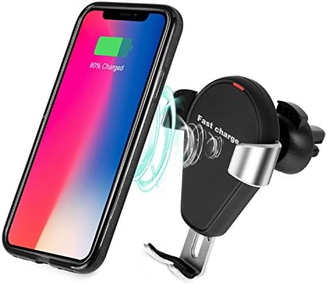 XINLON Fast Wireless Car Charger Air Vent Phone Holder Gravity Car Mount Fast Charging for Samsung Galaxy S8, S7/S7 Edge, Note 8 5 and iPhone X, 8/8 Plus|Standard Charge for All QI-Enabled Devices