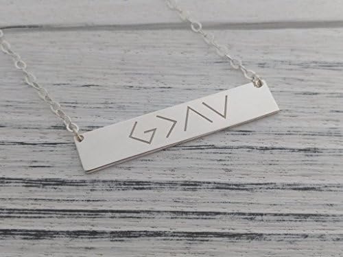 God is Greater Than The Highs And Lows Bar Necklace