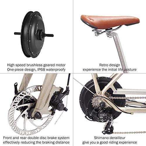 28" Electric City Bike Aluminum 7 Speed E-Bike, 48V Lithium Battery 750W Electric Bicycle for Adults (Coffee)