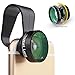 AUKEY Optic iPhone Camera Lens, 180° Fisheye Lens + 110° Wide Angle + 10X Macro Mini Clip-on iPhone Lens Kit for iPhone, Samsung, Android Smartphones