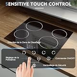 NOXTON Ceramic Hob 4 Zone Built-in 60cm Touch Control Black Glass view 4
