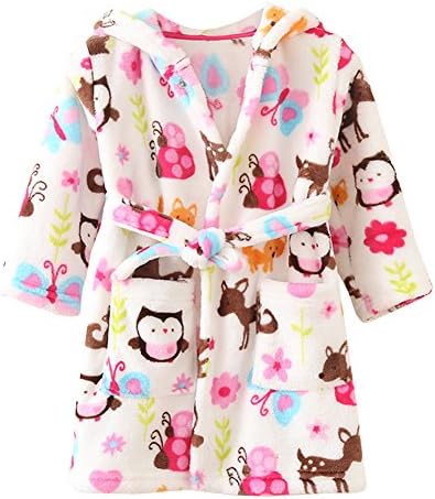 Ruth Wang Toddler Baby Winter Fleece Hooded Bathrobes Pajamas Sleepwear Dressing Gown