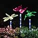 Solarmks Garden Lights, Garden Solar Lights Outdoor MULTI-COLOR Changing Led Hummingbird, Dragonfly, Butterfly Lights, with A White Led Light Stake for Garden Decorations