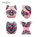 babygoal Reusable Cloth Diapers for Baby Girls, One Size Adjustable Washable Pocket Nappy Covers 6 Pack+ 6pcs Microfiber Inserts+4pcs Bamboo Inserts 6YDG02