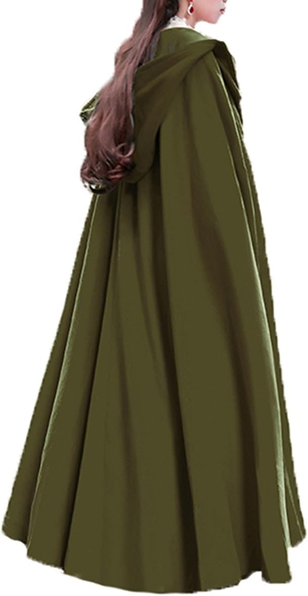 Baoqiya Women's Wool Blend Capes Hooded Cloak Outwear Poncho Warm Autumn and Winter Coat
