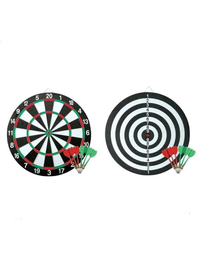 ALAYSTAR Premium Strong Dartboard Set Double Sided Professional 43cm Classic Reversible Dartboard Party Set Gift Boxed – Hard Wearing Durable 17’’ Dart board Game with Six Darts