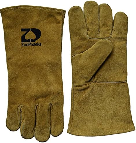 ZaoProteks ZP1706 Cowhide Leather Heat Resistant Welding Gloves (Yellow)