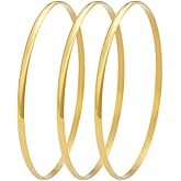 My Daily Styles Stainless Steel Silver-Tone Three Stackable Womens Bangle Bracelets