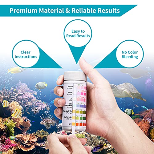7Way Aquarium Test Strips, 100 Strips Aquarium Testing Kit for