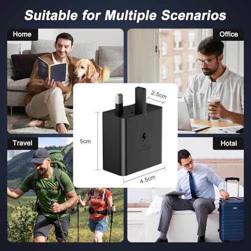 45W Super Fast USB C Charger for Galaxy S26 Ultra/S26+/S26/S25/S25+/S25 Ultra/S24/S24 Ultra/S23/S22/A55/A54/A15/A14, USB C Super Fast Charger with 3M USB Type C Charging Cable and Plug Charge