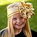 HAPPY CHERRY 1 Pc Metallic Big Bowknot Baby Kibds Headband Hair Bow Band Accessories Headwear - Gold - 1-7 Years