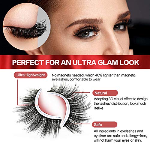 Magic Eyelashes with Eyeliner Kit, 7 Styles No False Lashes