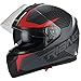 TRIANGLE Full Face Dual Visor Matte Black Street Bike Motorcycle Helmet (Medium, Matte Red)