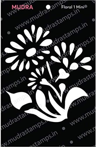MUDRA STAMP Floral Mini for DIY Home Decors, Crafts and Mixed Media, 3x4-inch